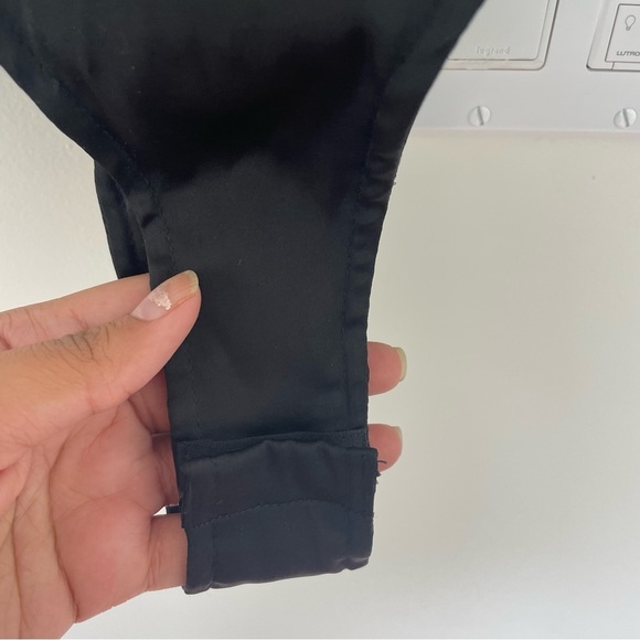 Zara Bodysuit Pleated Draped Black Top Buttons Women Size S Spaghetti Straps - Picture 12 of 16